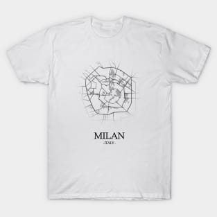 Milan City Map - Italy Cartography T-Shirt